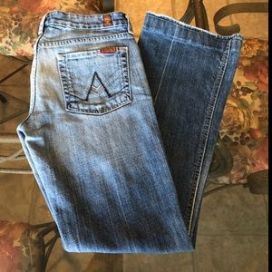 EUC 7 For All Mankind 27 A Pocket Jeans w/Crystals